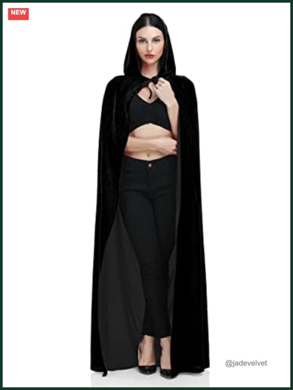 Unisex Velvet Cape Cloak with Hood Cosplay Halloween Costume